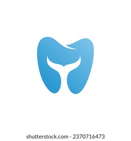 Plantilla de diseño de vectores con logotipo dental de ballena