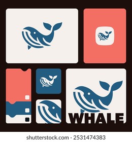 Whale design vector image on white background, vector illustration, Animal Logo, logo set