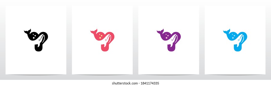 Whale Diving On Letter Logo Design Y