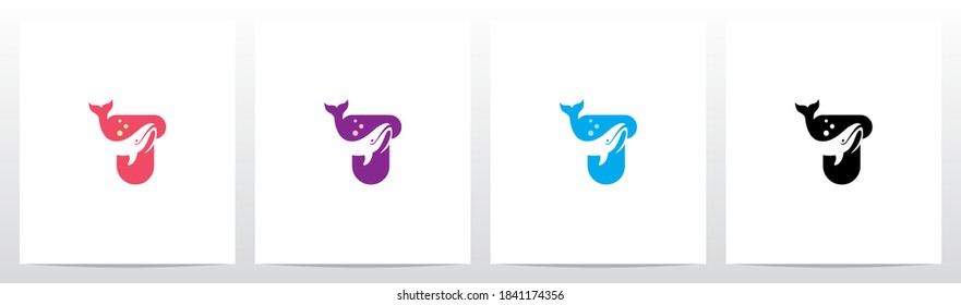 Whale Diving On Letter Logo DesignT 