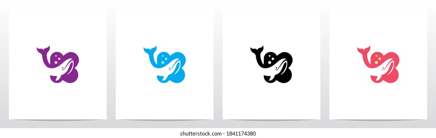 Whale Diving On Letter Logo Design K