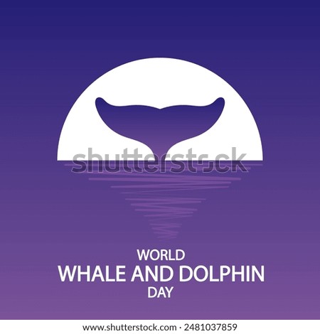 Whale and dolphin day moon, vector art illustration.