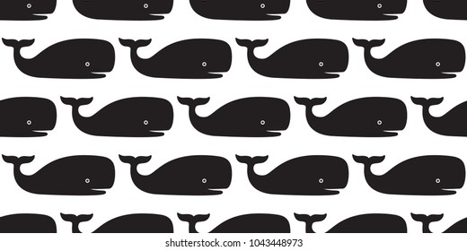 whale dolphin Seamless Pattern shark tail fin vector isolated wallpaper illustration background