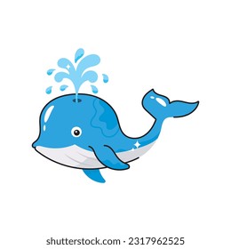 Whale doodle vector outline Sticker. EPS 10 file