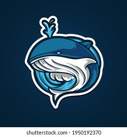 Whale E Sport Mascot Logo