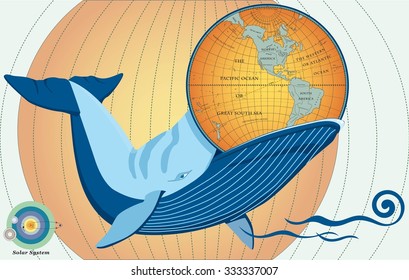 Whale eat word in globe