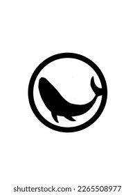 Whale emblem black and white, vector illustration. This emblem can be used for various things, such as logo branding, esports logos, communities and others. Each animal emblem has its own character.