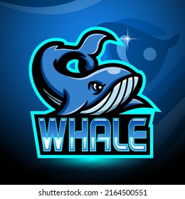 Whale esport logo mascot design