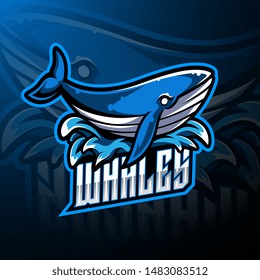 Whale esport mascot logo design