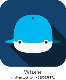 diseño de icono plano de ballena. Serie de íconos animales.