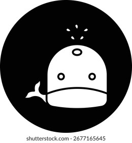 Whale Face single vector icon illustration