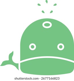 Ilustración de icono de Vector de cara de ballena