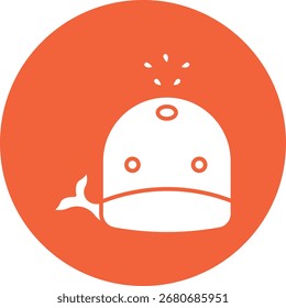 Ilustración de icono de Vector de cara de ballena