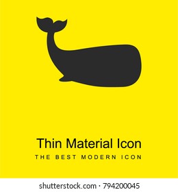 Whale Facing Right bright yellow material minimal icon or logo design