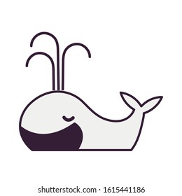 whale fairytale character isolated icon vector illustration design