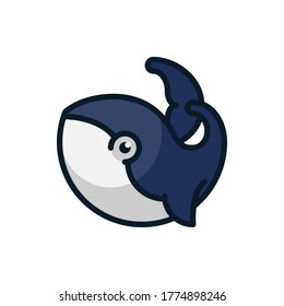 Whale filled outline icons. Vector illustration. Editable stroke. Isolated icon suitable for web, infographics, interface and apps.