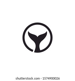 whale fin logo icon illustration design