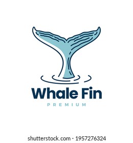 whale fin logo vector icon illustration