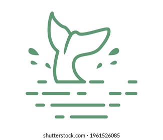 Whale fin on white background