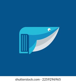 Whale or Fish Book Logo Simple