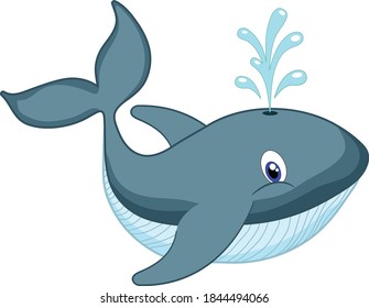 Whale fish cartoon vector art and illustration