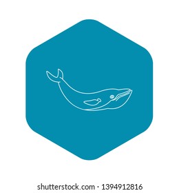 Whale fish icon. Outline illustration of whale fish vector icon for web