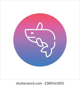 whale fish icon vector stock illustration