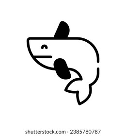 whale fish icon vector stock illustration