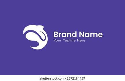 Whale fish logo design vector
