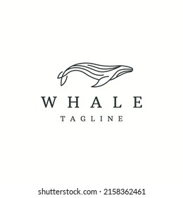 Whale fish logo icon design template flat vector