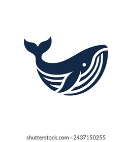 whale fish mammal wild animal logo vector illustration template design