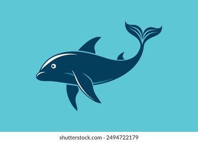 Whale fish silhouette vector illustration