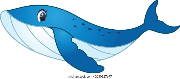 A whale fish swimming cartoon vector art and illustration