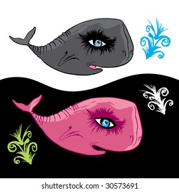 whale fish vector illustration