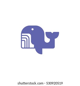 Whale Fish Vector Logo Design Element