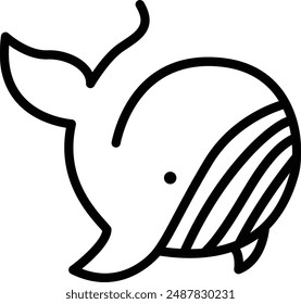 Whale flat black vector icon.