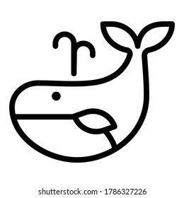 Whale Flat Icon Isolated On White Background