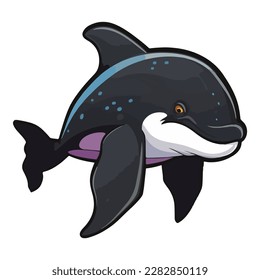 Whale Flat Icon Isolated On White Background