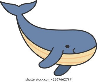 Whale flat icon isolated on white background for your web and mobile app design