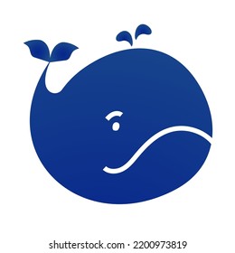 Whale flat simplify style isolated