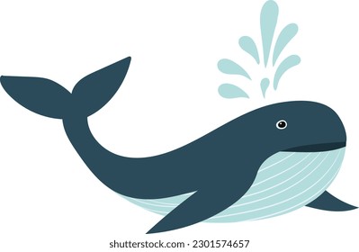 whale in flat style isolated vector