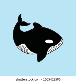 Whale in flat style. Vector illustration