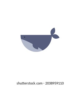 Whale in flat style. Vector illustration	