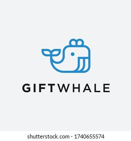 whale gift logo. whale icon
