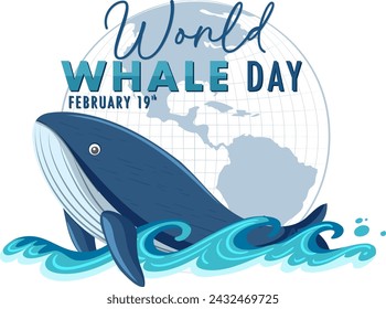 Whale with globe, marking World Whale Day event