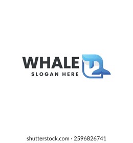 Whale Gradient Colorful Logo Template