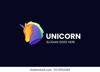 Whale Gradient Colorful Logo. Vector Illustration