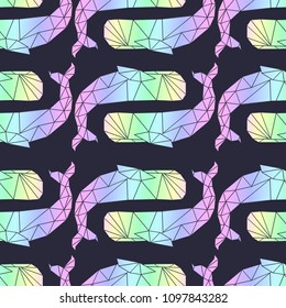 Whale, grampus, orca in origami low-
polygonal style. sea patterm