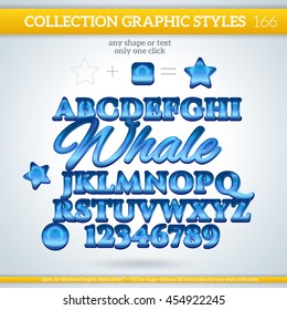 Whale Graphic Styles for Design. Graphic styles can be use for decor, text, title, cards, events, posters, icons, logo and other.