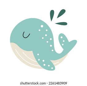 Whale hand drawn abstract african animal flat icon. Vector illustration